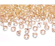 100 Stück Dekodiamanten 12 mm Dekosteine Streudeko Tischdeko (Gold/Apricot)