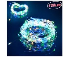 Mr.Twinklelight lichterkette weihnachtsbaum bunt-12M 120 LED led lichterkette kupferdraht-8 Modi USB lichterketten für Schlafzimmer|Häuser|Party und Deko, Wasserdicht