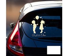ilka parey wandtattoo-welt Autotattoo Kinder Autoaufkleber Heckscheibe Junge und Mädchen Luftballon Wunschname M2196 - ausgewählte Farbe: *weiß* ausgewählte Größe: *M - 20cm breit x 30cm hoch*