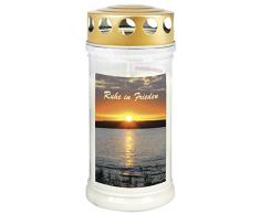 Grabkerze - Grablicht - Motivkerze - Gedenkkerze -Motiv Sonnenuntergang Dauerbrenner 70-90 Std.