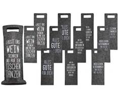 Bada Bing 12er Set Geschenkverpackung Wein Filz Mit Spruch Flaschenverpackung Flaschentasche Tasche Für Weinflasche Gift Package Geschenktasche 54 TT
