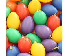 Annastore 30 x Eier aus Plastik zum Hängen 6 cm, bunt Sortiert - Ostereier Osterdeko