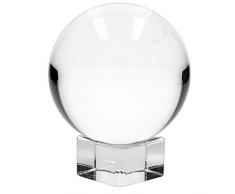 Navaris Glaskugel Fotografie Kugel aus K9 Glas - Fotokugel mit Ständer - Kristallkugel klare Kristall Deko mit Glasständer - Ø 70mm