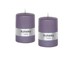 Kerzen-Set Stumpen-Kerzen Mauve Flieder lila Tisch-Deko Hochzeits-Dekoration Gedeckter Tisch Oster-Deko Konfirmation Kommunion Taufe Weihnachten Adventskranz Geburtstags-Deko Wohnungsdekoration