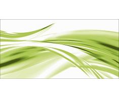 Artland Qualitätsbilder I Glasbilder Deko Glas Bilder 60 x 30 cm Abstrakte Motive Gegenstandslos Digitale Kunst Grün A5ZQ Schöne grüne Welle