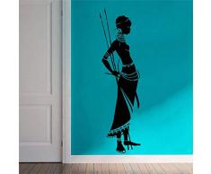 42X139 Cm Afrikanischen Stil Wandtattoo Fensteraufkleber Dekor Schönheitssalon Wandtattoos Frau Stehhaltung Afrika Afro Art Design Wandbild