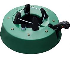 Brandsseller Christbaumständer Weihnachtsbaumständer Tannenbaumständer mit Fußhebeltechnik, EIN-Seil-Technik und Sicherung - 34x34cm/4,2kg für Bäume bis zu 2,5m - Farbe: Grün