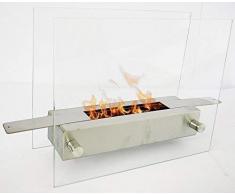 clic-and-get KL11 LISSABON Bio Ethanol Kamin Edelstahl Tischkamin Gelkamin NEU, silber, klar