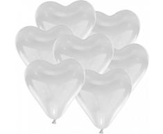 doriantrade 100 Herz Luftballons Ø 30 cm Farbe frei wählbar Herzballons Helium Luftballon (Weiß)