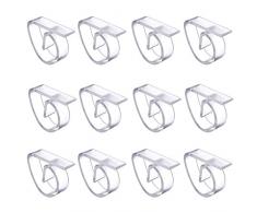 Wonque Transparente Kunststoff-Tischdeckenklammern, Tischdeckenhalter für Außen- und Innenbereich, Party, Picknick, 12 Stück