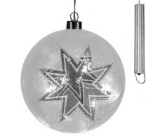 dekojohnson Weihnachtsbaumkugel LED-Glas-Kugel Stern-Dekor Glitter mit Timer-Funktion Fensterdeko Christbaumschmuck Weihnachtsbaum-Deko-Hänger 10 Ø Weihnachten