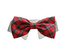 Pooch Outfitters Hund Weihnachten Outfit Kollektion - Krawatte, Fliege, Schal, Kragen Slider, Kleid, Mantel, Pyjama und Mütze - ideal für Familie Weihnachtskarten Fotos, XL, Fliege Weihnachten