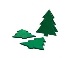 Oblique Unique® Filzuntersetzer Weihnachtsbäume 4er Pack Dunkelgrün Christbaum Tanne Glas Untersetzer für Tisch und als Deko zu Weihnachten Advent Weihnachtsdeko