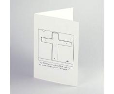 10 witzige Recycling-Osterkarten mit braunen Recycling-Umschlägen:Der Flüchtige ist unbewaffnet und nur mit einem Lendenschurz bekleidet. - Cartoon zur Auferstehung vom Zeichner Bertram Haid.