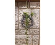 HIKO-EVENTDEKO Türkranz Wandkranz Nr.7 Weidekranz grau-beige 20 cm Schachblumen Seidenblume
