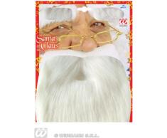 Widmann 1517M Weihnachtsmann Bart mit Schnurrbart und Augenbrauen, Unisex – Erwachsene, Weiß, One Size