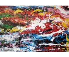 KunstLoft® XXL Gemälde Parrots Paradise 200x100cm | original handgemalte Bilder | Abstrakt Lila Rot Paradies XXL | Leinwand-Bild Ölgemälde einteilig groß | Modernes Kunst Ölbild