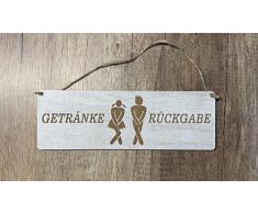 Türschild Deko schild Landhaus Shabby Retro Getränke Rückgabe WC Toilette Deko Deko Holz Schild Tafel Wandbild