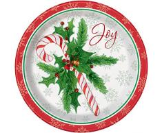 Unique Party 49815 21.9 cm Candy Cane Weihnachten Party Teller (8 Stück)