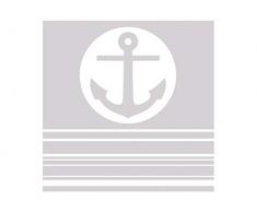 GRAZDesign Milchglas Folie Sichtschutz Motiv Anker mit Streifen - für Glastür oder Duschwände Fensterfolie / 80x100cm Breite x Höhe