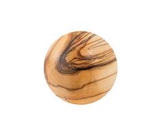 NATUREHOME Kugel aus Olivenholz 10cm - Holz Handschmeichler Glücksbringer mit einzigartiger Maserung Ideal als Deko, Geschenk oder Anitstressball