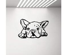 Bulldog Vinyl Wandtattoo Wohnzimmer Dekor Puppy Art Aufkleber Wand Fenster Tattoo Hund Gro89 * 57cm