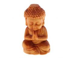 Homyl Handgeschnitzter Glücklicher Tiere Buddha Figur Skulptur Dekofigur Ornament - Buddha A