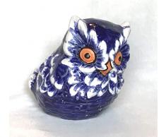 Eule klein, Keramikkatze Figur Handarbeit handbemalt Deko