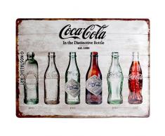 Nostalgic-Art Coca-Cola – Bottle Timeline – Geschenk-Idee für Coke-Fans, Retro Blechschild, aus Metall, Vintage-Design zur Dekoration, 30 x 40 cm
