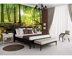 Forwall Fototapete Vlies Wanddeko Wandbilder Wald Natur 3D Effekt - Baum Moderne Wanddekoration Wohnzimmer Schlafzimmer 10513V4 254cm x 184cm