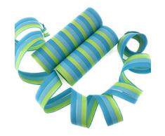 Neu 2019: 36 Luftschlangen * BLAU - HELLBLAU - GRÜN * als Deko für Its-a-Boy-Party und den Jungen Kindergeburtstag | 2 Rollen mit je 18 Schlangen in 3 Blautönen | Tischdeko 1. Baby