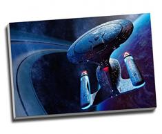 Star Trek StarShip Enterprise Film Wall Art Print auf Leinwand Bild Kunstdruck auf Leinwand groß A1 76,2 x 50,8 cm (76.2 cm x 50.8 cm)