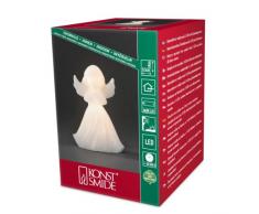 Konstsmide 1976-100 LED Weihnachtsengel (Echtwachs, H: 14cm, Schalter, Lichtsensor, 1 warm weiße Diode, Batterien: 2xAA 1.5V)