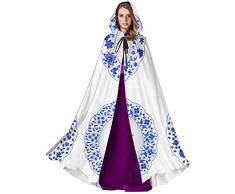 Black-Sky Chinesische Porzellanmalerei Stil Porzellanteller Mit Kapuze Mantel Männer Casual Mit Kapuze Mantel für Weihnachten Halloween Cosplay Kostüme