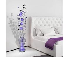 MYALQ Stehlampe Wohnzimmer, Standleuchte Deko Lampe in Form Einer Vase Kristall Alu-Drahtgeflecht mit LED Beleuchtung, Warmweiß oder Farbwechsel Standlampe Stufenlos Dimmbar mit Fußschalter, 10W