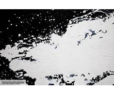 KunstLoft® XXL Gemälde In the Spotlight 180x120cm | original handgemalte Bilder | Deko Farbklecks Weiß auf Schwarz Abstrakt | Leinwand-Bild Ölgemälde einteilig groß | Modernes Kunst Ölbild