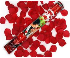 2 x Rosen Regen mit roten Rosenblättern 60 cm lang Konfetti Kanone Shooter Hochzeit Konfettibome Partypopper