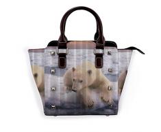 BROWCIN Mops mit Herzballon am Strand Abnehmbare mode trend damen handtasche umhängetasche umhängetasche