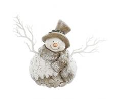 Decdeal Schneemann mit Led Beleuchtung Weihnachtsfigur Mit Lichtern Aus Harz Oder Eisen Dauerhafte Beleuchtung für Weihnachtsdekoration