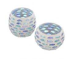 FRANK FLECHTWAREN Windlicht Fischschwarm im 2er Set