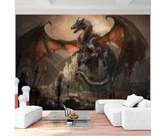 Fototapete Drache Ritter Vlies Wand Tapete Wohnzimmer Schlafzimmer Dekoration Wandbilder XXL Moderne Wanddeko - 100% MADE IN GERMANY - Runa Tapeten 9131010a