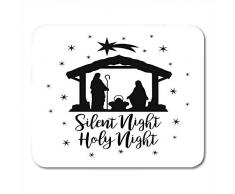 Mousepad Weihnachtskrippe-Schattenbild-Feiertags-Heilige Nachtweihnachtsreligions-Tischrechner 25X30Cm Mausunterlage Mauspads Notizbücher Bürozubehöre