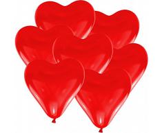 50 Herz Luftballons Ø 30 cm Farbe frei wählbar Herzballons Helium Luftballon (Rot)