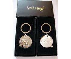 Casablanca Schlüsselanhänger Schutzengel - Metall silberfarben Geschenkbox 6,5cm