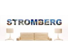 Wandtattoo farbige Wandschrift Städtename Stromberg mit Sehenswürdigkeiten 80 x 9 cm Länge