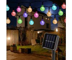 Mitening Solar Lichterkette Aussen, 6.5M 30 LED Lichterkette Außen Wasserdicht Kristall Kugel für Garten Bäume Schlafzimmer Kinderzimmer Hochzeiten Weihnachten Partys Bunt [Energieklasse A+++]