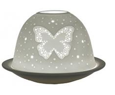 Himmlische Düfte Geschenkartikel GmbH Schmetterling Windlicht, Porzellan, weiß, 12 x 12 x 8 cm