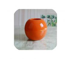 dudifeng 1 Stück einfache Keramikvase Modern Mode Desktop Blumentopf Solid Farbe Runde Kugel Kleine Vase Home Decoration Organizer 10 x 10 cm, Orange, Einheitsgröße