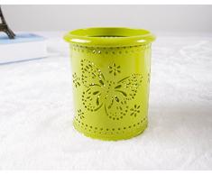 Generic Metall-Vase mit Lochmuster, auch für Make-up-Pinsel und als Schreibtisch-Organisierer geeignet Green3