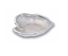 SWEET HOME Palmblattschale in Glas und Silber cod.D70.0482 cm 10x8,5x2h by Varotto & Co.